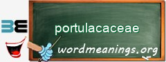 WordMeaning blackboard for portulacaceae